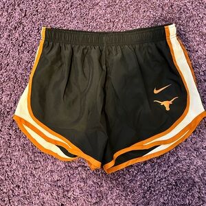 Burnt Orange and black Longhorn nike running shorts